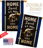 Home Sweet US Navy - Military Americana Vertical Impressions Decorative Flags HG108448 Made In USA