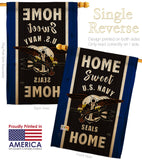 Home Sweet US Navy - Military Americana Vertical Impressions Decorative Flags HG108448 Made In USA