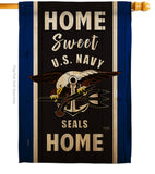 Home Sweet US Navy - Military Americana Vertical Impressions Decorative Flags HG108448 Made In USA