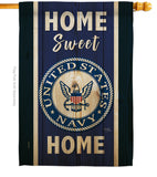 Home Sweet Navy - Military Americana Vertical Impressions Decorative Flags HG108451 Made In USA