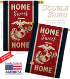 Home Sweet Marine Corps - Military Americana Vertical Impressions Decorative Flags HG108452 Made In USA