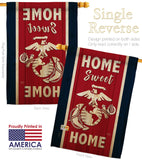 Home Sweet Marine Corps - Military Americana Vertical Impressions Decorative Flags HG108452 Made In USA