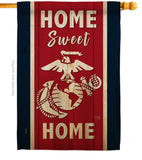 Home Sweet Marine Corps - Military Americana Vertical Impressions Decorative Flags HG108452 Made In USA