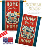 Home Sweet Coast Guard - Military Americana Vertical Impressions Decorative Flags HG108453 Made In USA