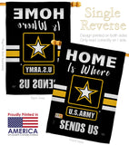 Home is Where US Army - Military Americana Vertical Impressions Decorative Flags HG108456 Made In USA