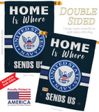 Home is Where Navy - Military Americana Vertical Impressions Decorative Flags HG108457 Made In USA