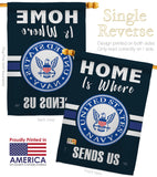 Home is Where Navy - Military Americana Vertical Impressions Decorative Flags HG108457 Made In USA