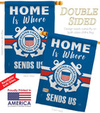 Home is Where Coast Guard - Military Americana Vertical Impressions Decorative Flags HG108459 Made In USA