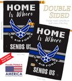 Home is Where Air Force - Military Americana Vertical Impressions Decorative Flags HG108460 Made In USA