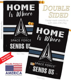 Home is Where Spece Force - Military Americana Vertical Impressions Decorative Flags HG108461 Made In USA