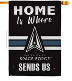 Home is Where Spece Force - Military Americana Vertical Impressions Decorative Flags HG108461 Made In USA