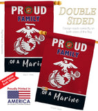 Proud Family Marines - Military Americana Vertical Impressions Decorative Flags HG108464 Made In USA