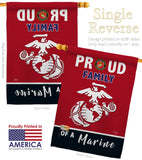 Proud Family Marines - Military Americana Vertical Impressions Decorative Flags HG108464 Made In USA