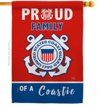 Proud Family Coastie - Military Americana Vertical Impressions Decorative Flags HG108465 Made In USA