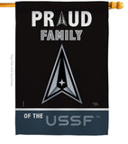 Proud Family USSF - Military Americana Vertical Impressions Decorative Flags HG108467 Made In USA