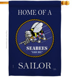 Home of Seabees Sailor - Military Americana Vertical Impressions Decorative Flags HG108469 Made In USA