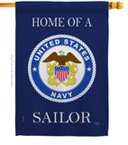 Home of Navy Sailor - Military Americana Vertical Impressions Decorative Flags HG108471 Made In USA