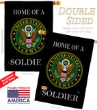 Home of Army Soldier - Military Americana Vertical Impressions Decorative Flags HG108472 Made In USA