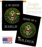 Home of Army Soldier - Military Americana Vertical Impressions Decorative Flags HG108472 Made In USA