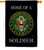 Home of Army Soldier - Military Americana Vertical Impressions Decorative Flags HG108472 Made In USA