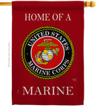 Home of Marine Corps - Military Americana Vertical Impressions Decorative Flags HG108473 Made In USA