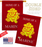 Home of Marine Dog - Military Americana Vertical Impressions Decorative Flags HG108476 Made In USA