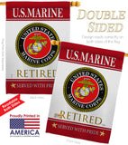 US Marine Retired - Military Americana Vertical Impressions Decorative Flags HG108479 Made In USA