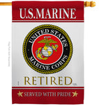 US Marine Retired - Military Americana Vertical Impressions Decorative Flags HG108479 Made In USA