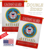 US Coast Guard Retired - Military Americana Vertical Impressions Decorative Flags HG108480 Made In USA