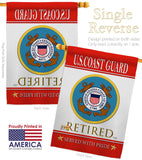 US Coast Guard Retired - Military Americana Vertical Impressions Decorative Flags HG108480 Made In USA