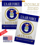 US Air Force Retired - Military Americana Vertical Impressions Decorative Flags HG108481 Made In USA