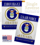 US Air Force Retired - Military Americana Vertical Impressions Decorative Flags HG108481 Made In USA