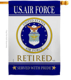 US Air Force Retired - Military Americana Vertical Impressions Decorative Flags HG108481 Made In USA