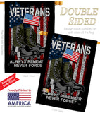 Always Remember - Military Americana Vertical Impressions Decorative Flags HG108485 Made In USA