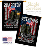 Always Remember - Military Americana Vertical Impressions Decorative Flags HG108485 Made In USA