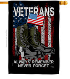 Always Remember - Military Americana Vertical Impressions Decorative Flags HG108485 Made In USA