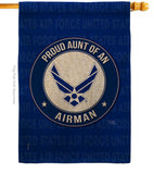 Proud Aunt Airman - Military Americana Vertical Impressions Decorative Flags HG108487 Made In USA