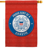 Proud Aunt Coastie - Military Americana Vertical Impressions Decorative Flags HG108490 Made In USA