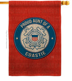 Proud Aunt Coastie - Military Americana Vertical Impressions Decorative Flags HG108490 Made In USA