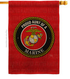 Proud Aunt Marines - Military Americana Vertical Impressions Decorative Flags HG108491 Made In USA