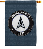 Proud Aunt USSF - Military Americana Vertical Impressions Decorative Flags HG108495 Made In USA