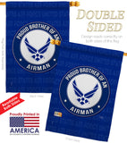 Proud Brother Airman - Military Americana Vertical Impressions Decorative Flags HG108496 Made In USA