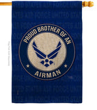 Proud Brother Airman - Military Americana Vertical Impressions Decorative Flags HG108496 Made In USA