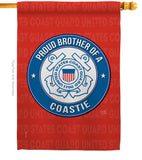 Proud Brother Coastie - Military Americana Vertical Impressions Decorative Flags HG108499 Made In USA