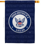 Proud Brother Sailor - Military Americana Vertical Impressions Decorative Flags HG108502 Made In USA