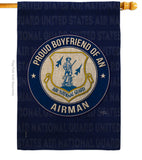 Air Force Proud Boyfriend Airman - Military Americana Vertical Impressions Decorative Flags HG108507 Made In USA