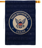 Proud Boyfriend Sailor - Military Americana Vertical Impressions Decorative Flags HG108511 Made In USA