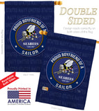 Seabees Proud Boyfriend Sailor - Military Americana Vertical Impressions Decorative Flags HG108512 Made In USA