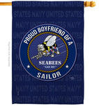 Seabees Proud Boyfriend Sailor - Military Americana Vertical Impressions Decorative Flags HG108512 Made In USA