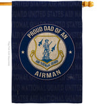 Air Force Proud Dad Airman - Military Americana Vertical Impressions Decorative Flags HG108516 Made In USA